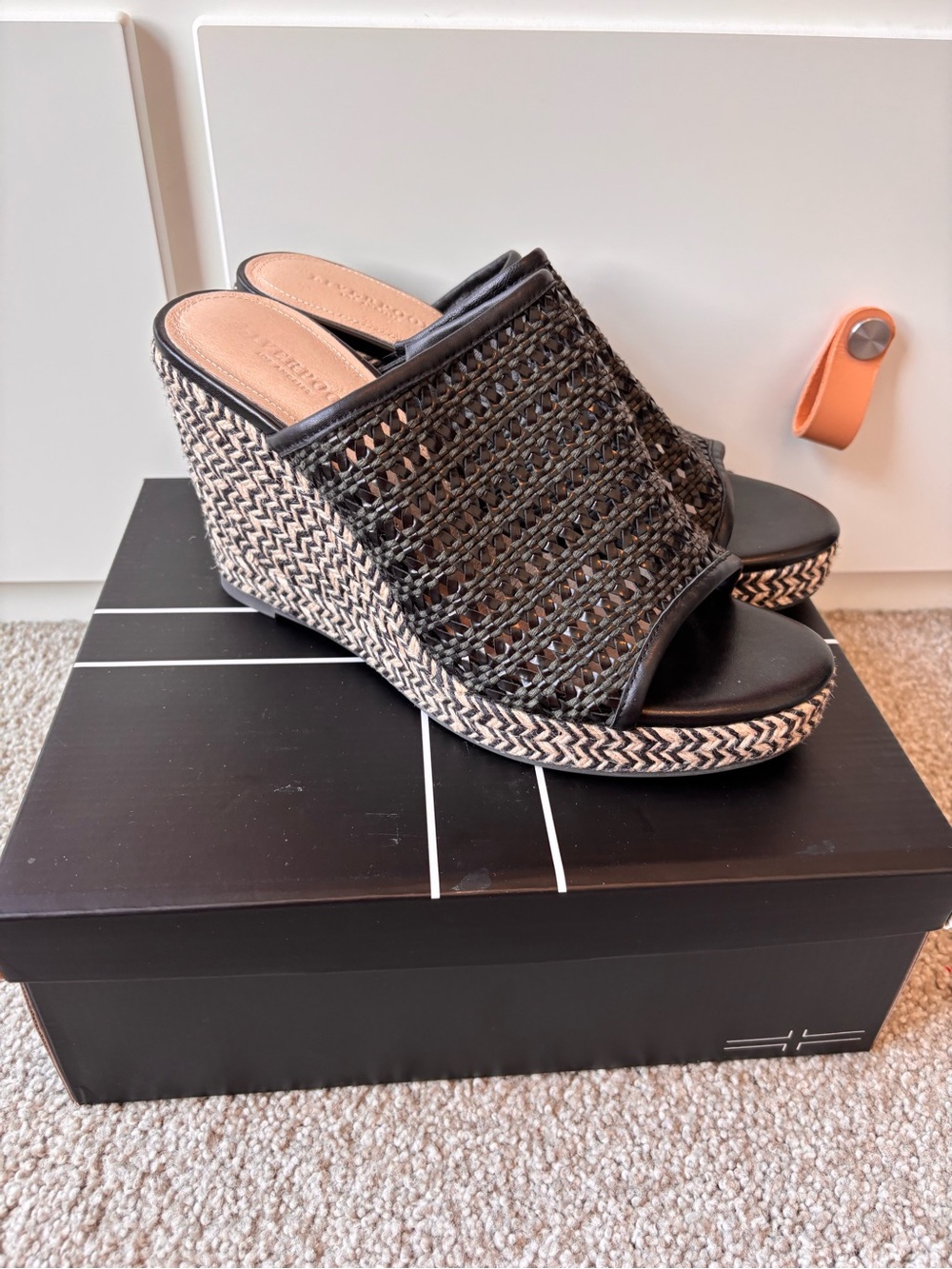 Liverpool Black Wedge Slide Sandals Highland